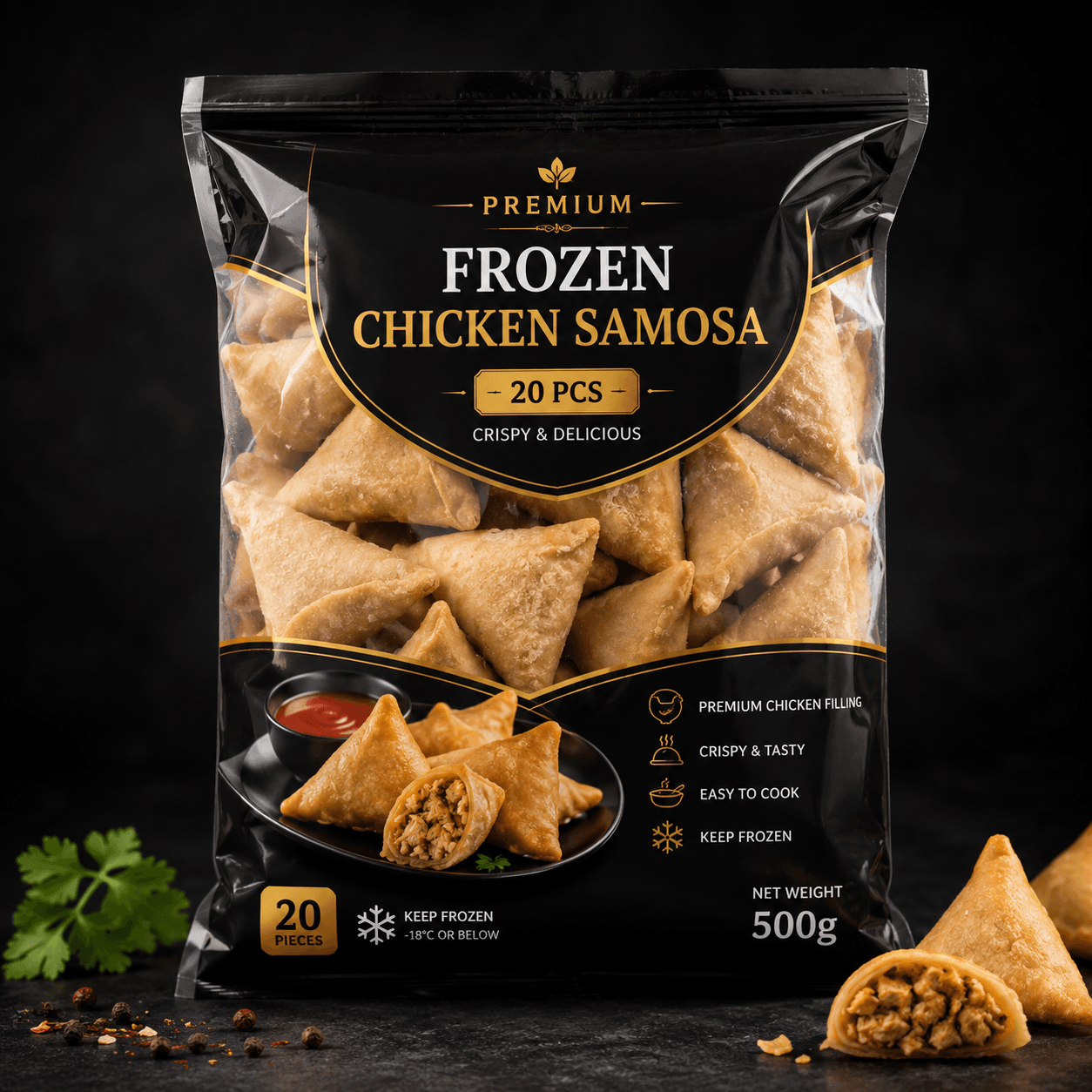 Premium Frozen Chicken Samosa 20pcs